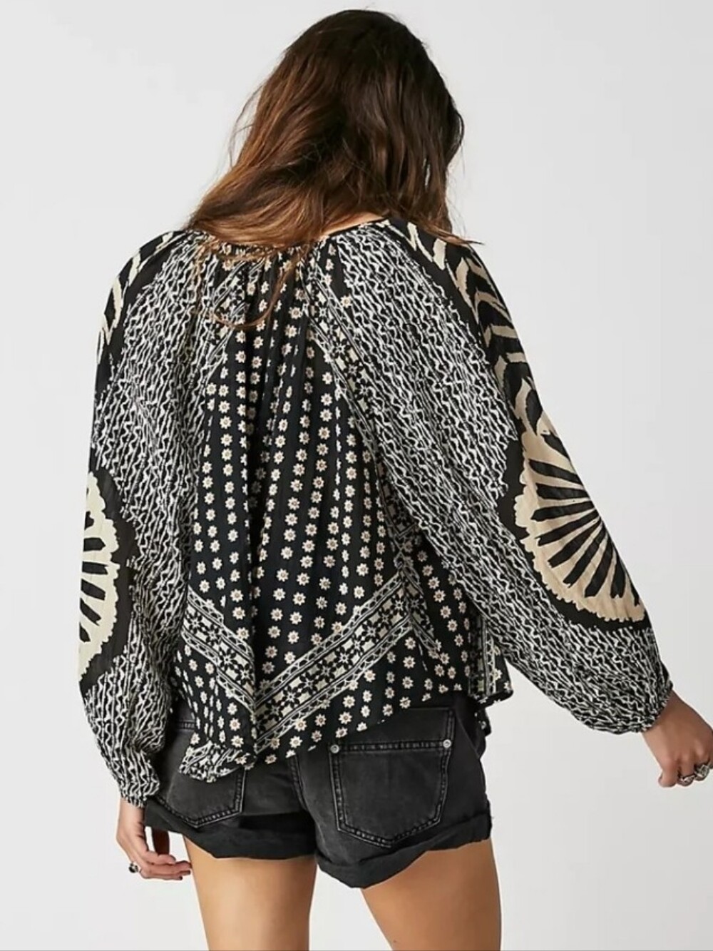 Free People Elana Boho Printed Top